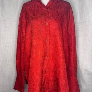 House of Harlow 1960 Red Cuffed Sleeve Button Down Shirt
